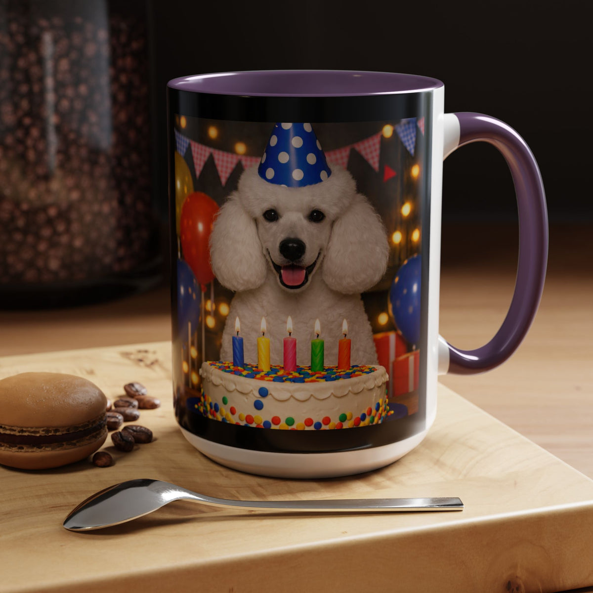 Birthday Buddy Poodle 2-Tone Coffee Mug