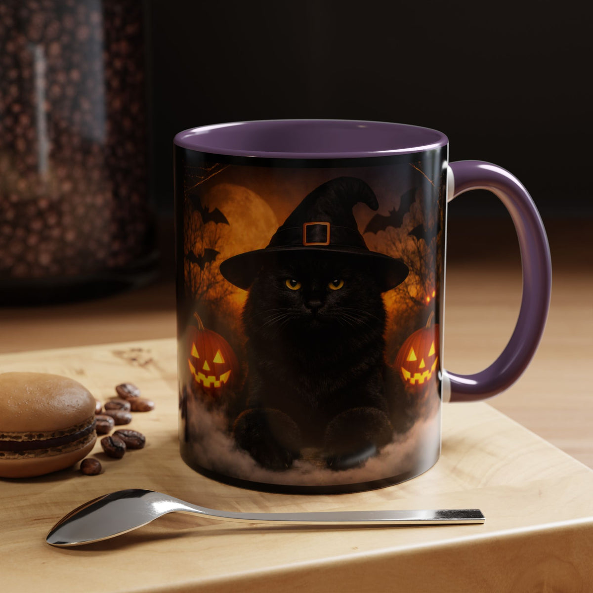Witch Hat Pack Cat 2-Tone Coffee Mug