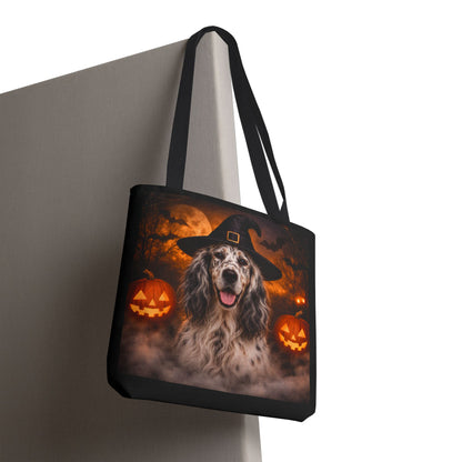 Witch Hat Pack English Setter Tote Bag