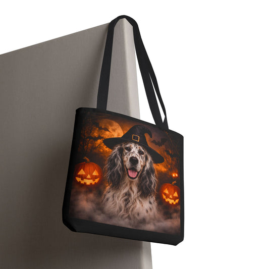 Witch Hat Pack English Setter Tote Bag