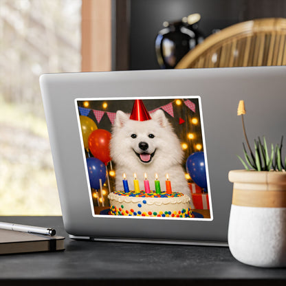 Birthday Buddy Samoyed Vinyl Decal