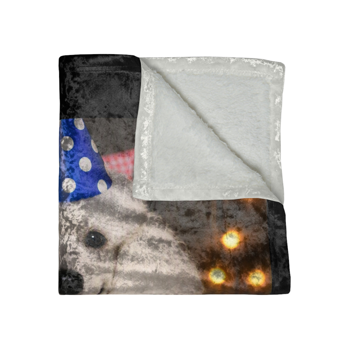 Birthday Buddy Poodle Crushed Velvet Blanket