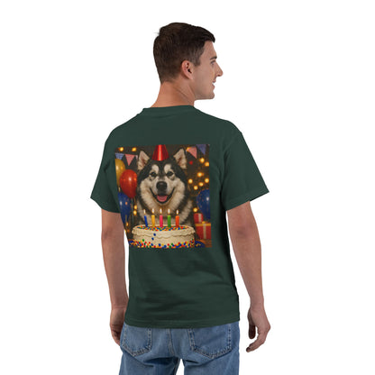 Birthday Buddy Malamute Men's Short-Sleeve Crewneck Tee