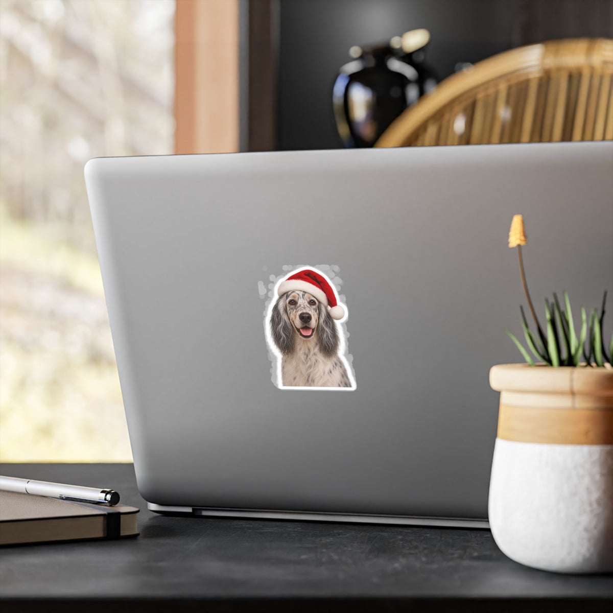Santa Paws English Setter Vinyl Decal