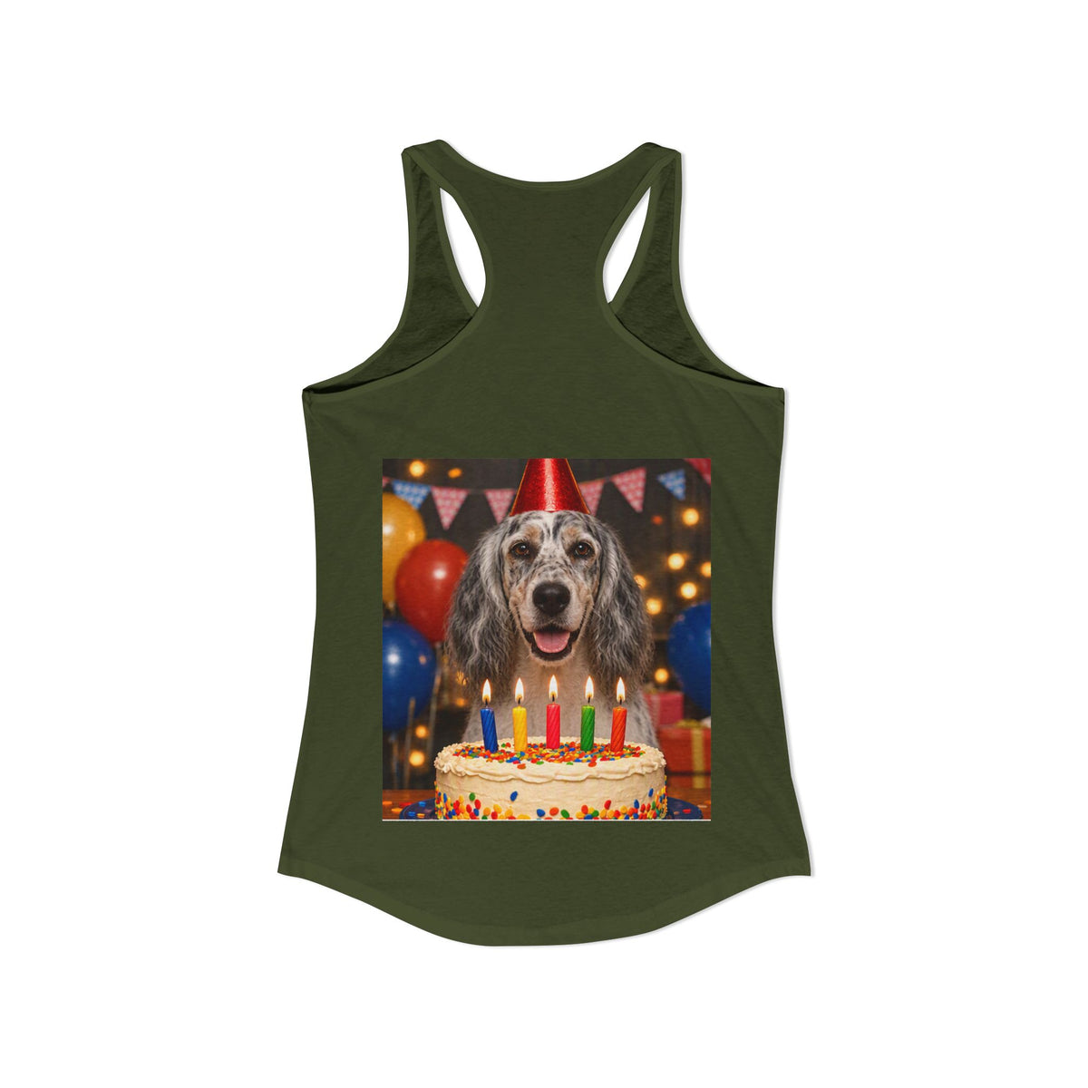 Birthday Buddy English Setter Women's Racerback Tank