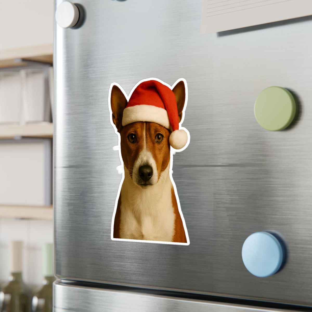 Santa Paws Basenji Vinyl Decal