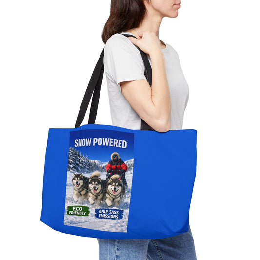 Snow Powered Weekender Tote Bag
