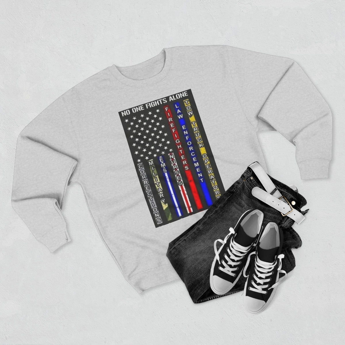 No One Fights Alone Unisex Crewneck Sweatshirt