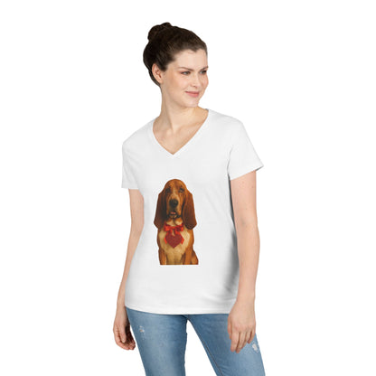 Cupid's Companion Basset Women's V-Neck Tee
