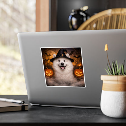 Witch Hat Pack Samoyed Vinyl Decal