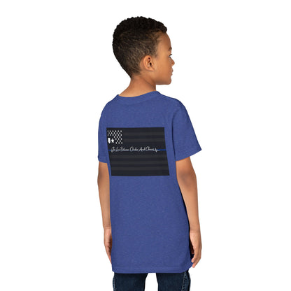 Thin Blue Line Youth Unisex Short Sleeve Crewneck Tee