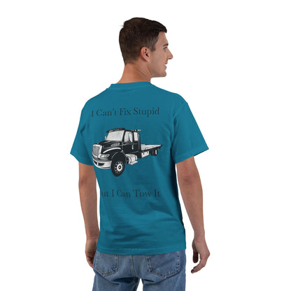 I Can't Fix Stupid Flatbed Men's Short-Sleeve Crewneck Tee