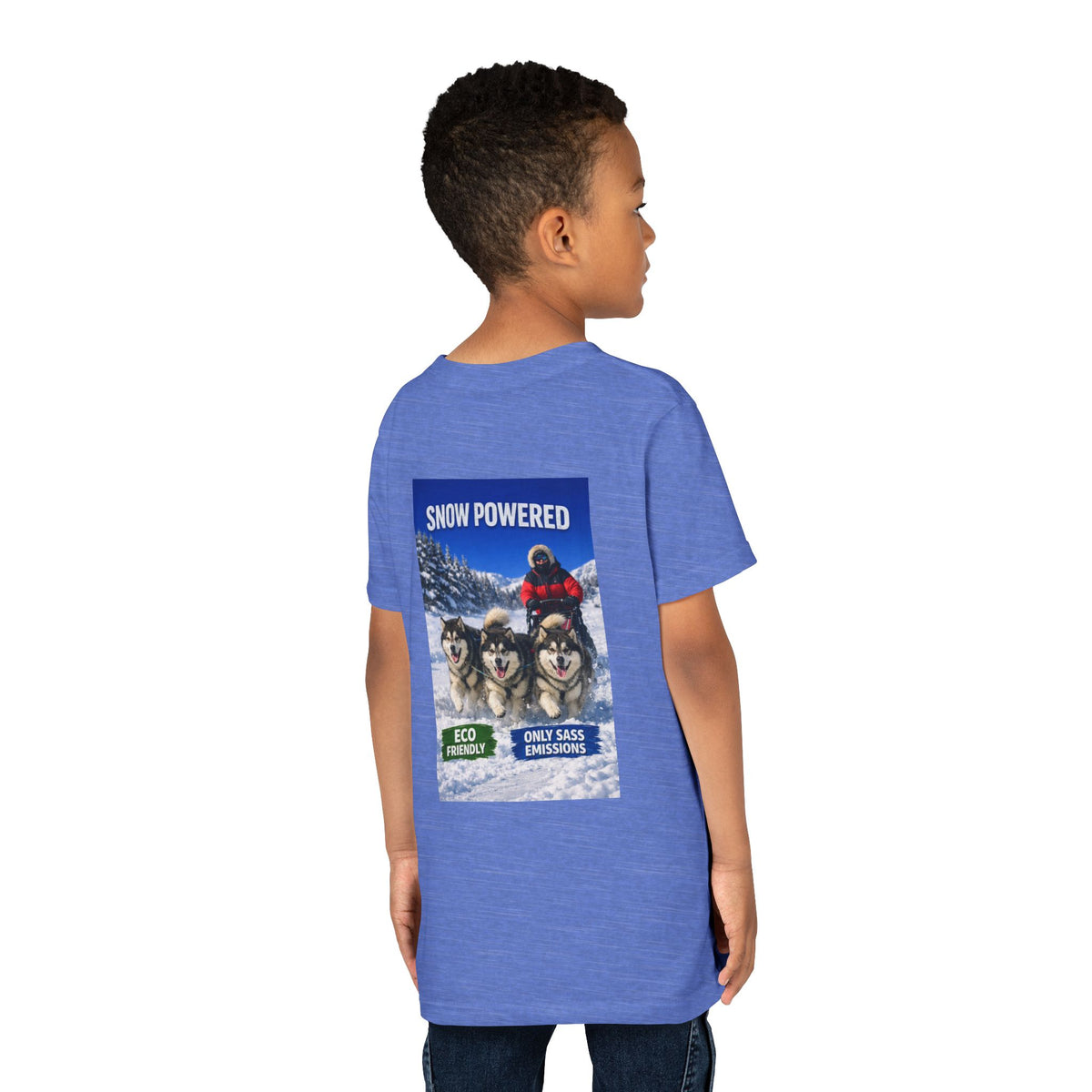 Snow Powered Youth Unisex Short Sleeve Crewneck Tee