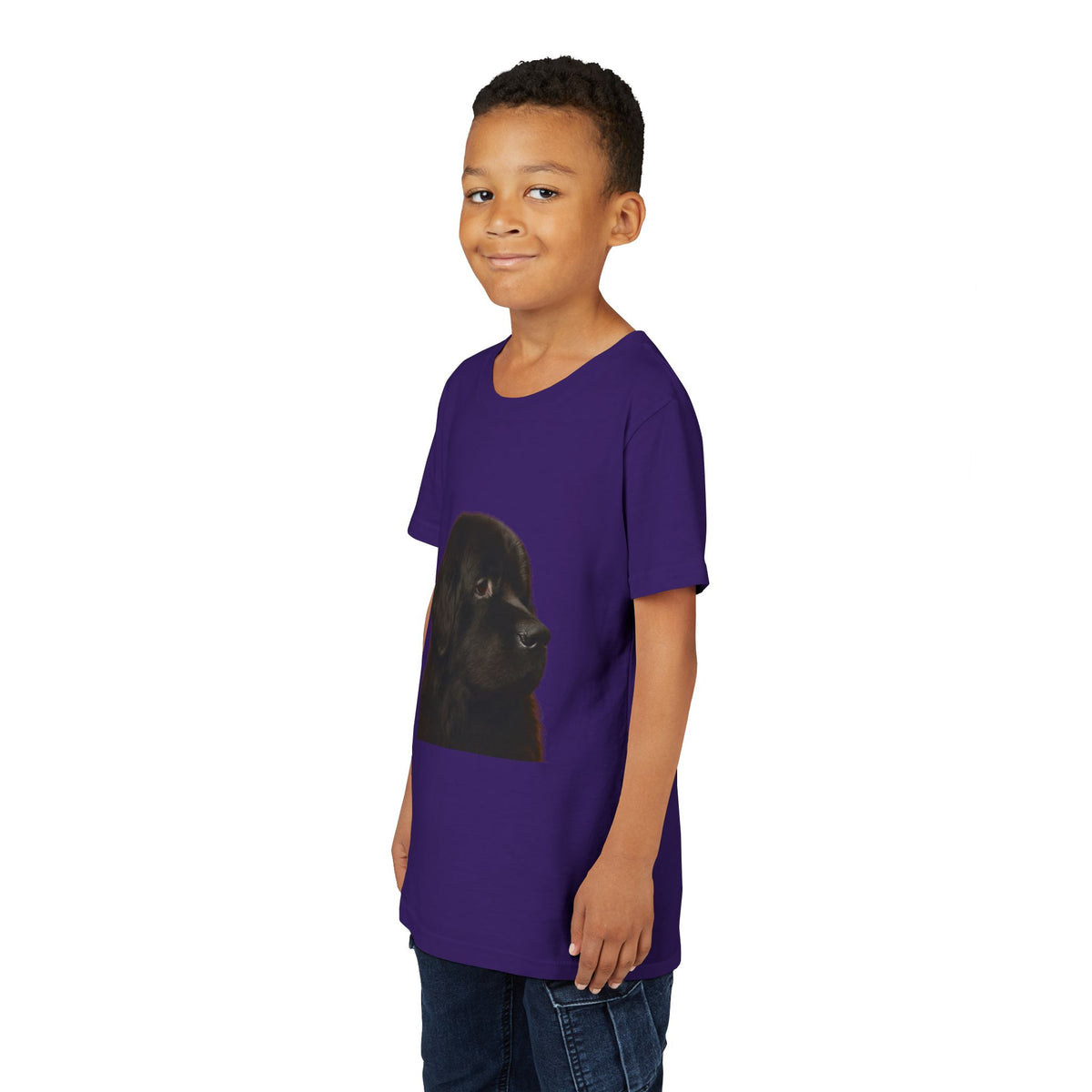 Newfie Head Youth Unisex Short Sleeve Crewneck Tee