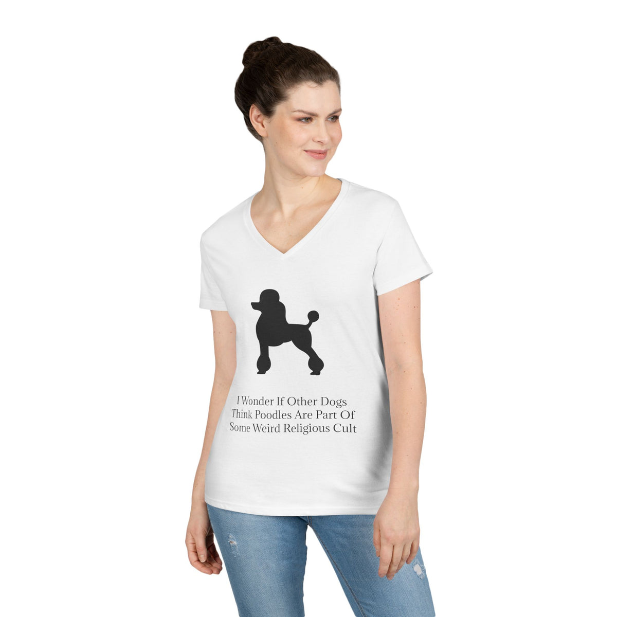 I Wonder Women's V-Neck Tee