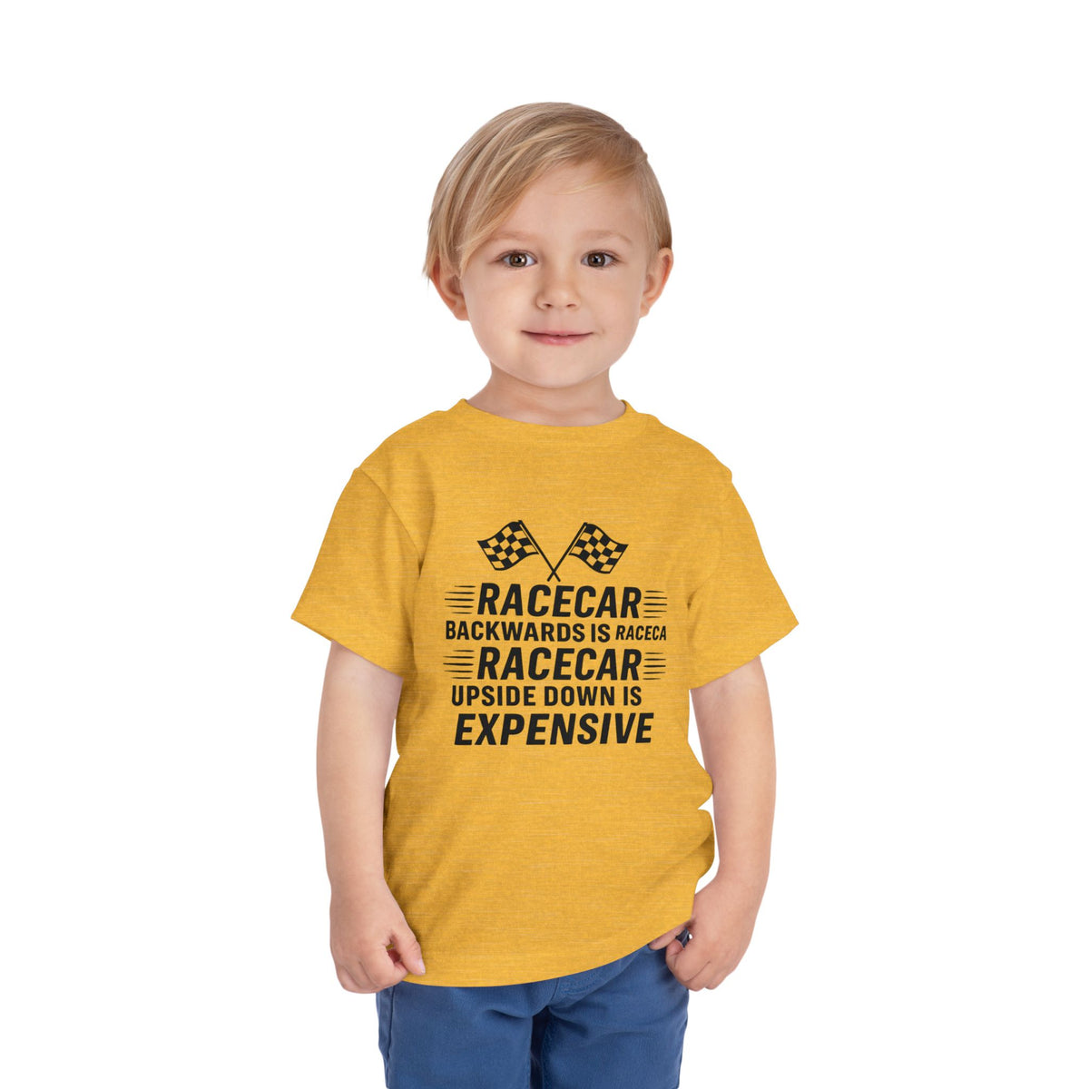 Racecar Backwards Toddler Unisex Short Sleeve Crewneck Tee