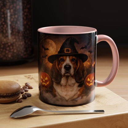 Witch Hat Pack Basset 2-Tone Coffee Mug