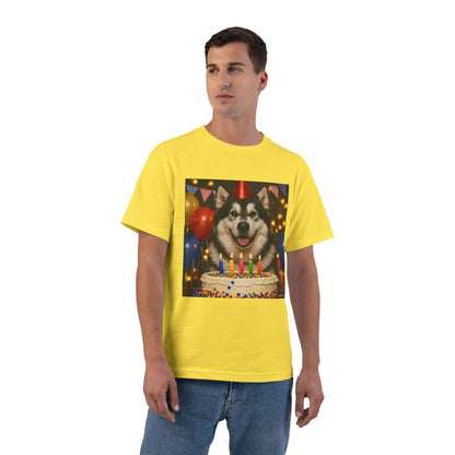 Birthday Buddy Malamute Men's Short-Sleeve Crewneck Tee