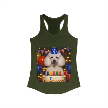 Birthday Buddy Poodle Women's Racerback Tank