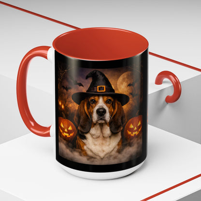Witch Hat Pack Basset 2-Tone Coffee Mug