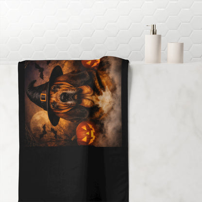 Witch Hat Pack Bloodhound Mink-Cotton  Beach Towel