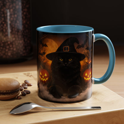 Witch Hat Pack Cat 2-Tone Coffee Mug