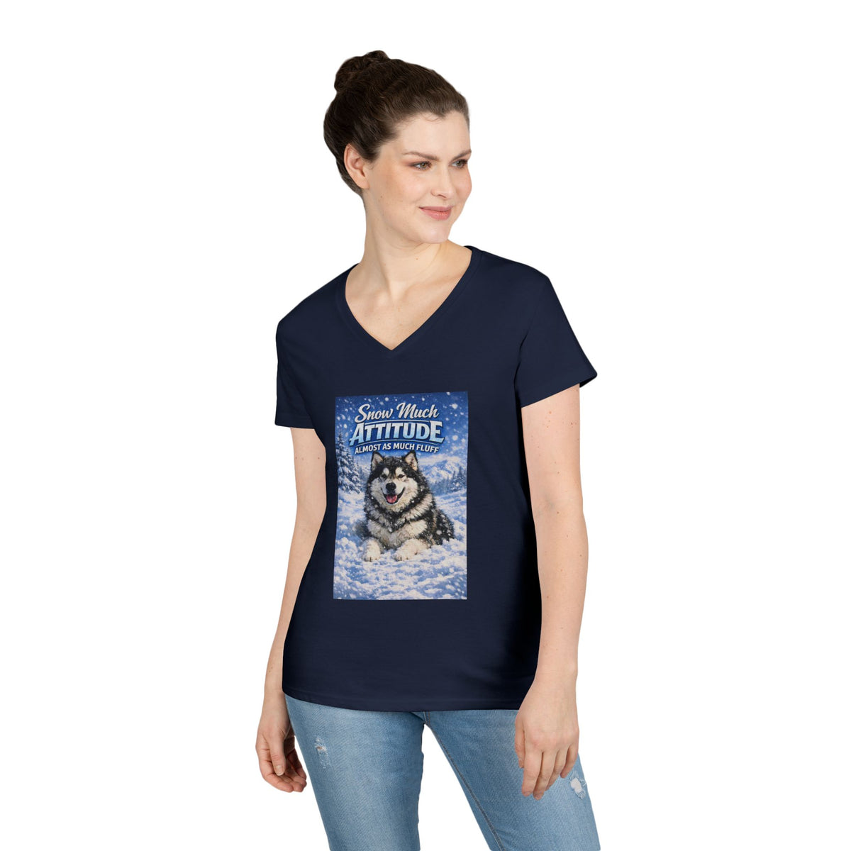 Snow Much Attitude Women's V-Neck Tee