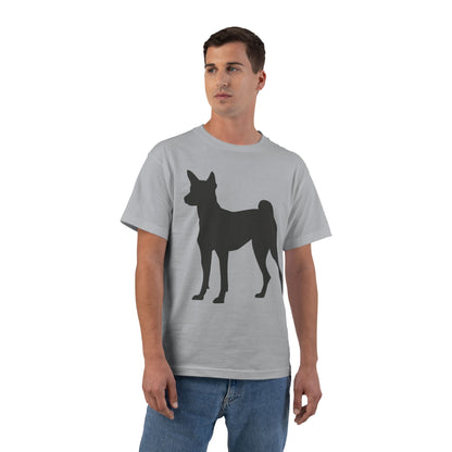 Basenji Silhouette Men's Short-Sleeve Crewneck Tee