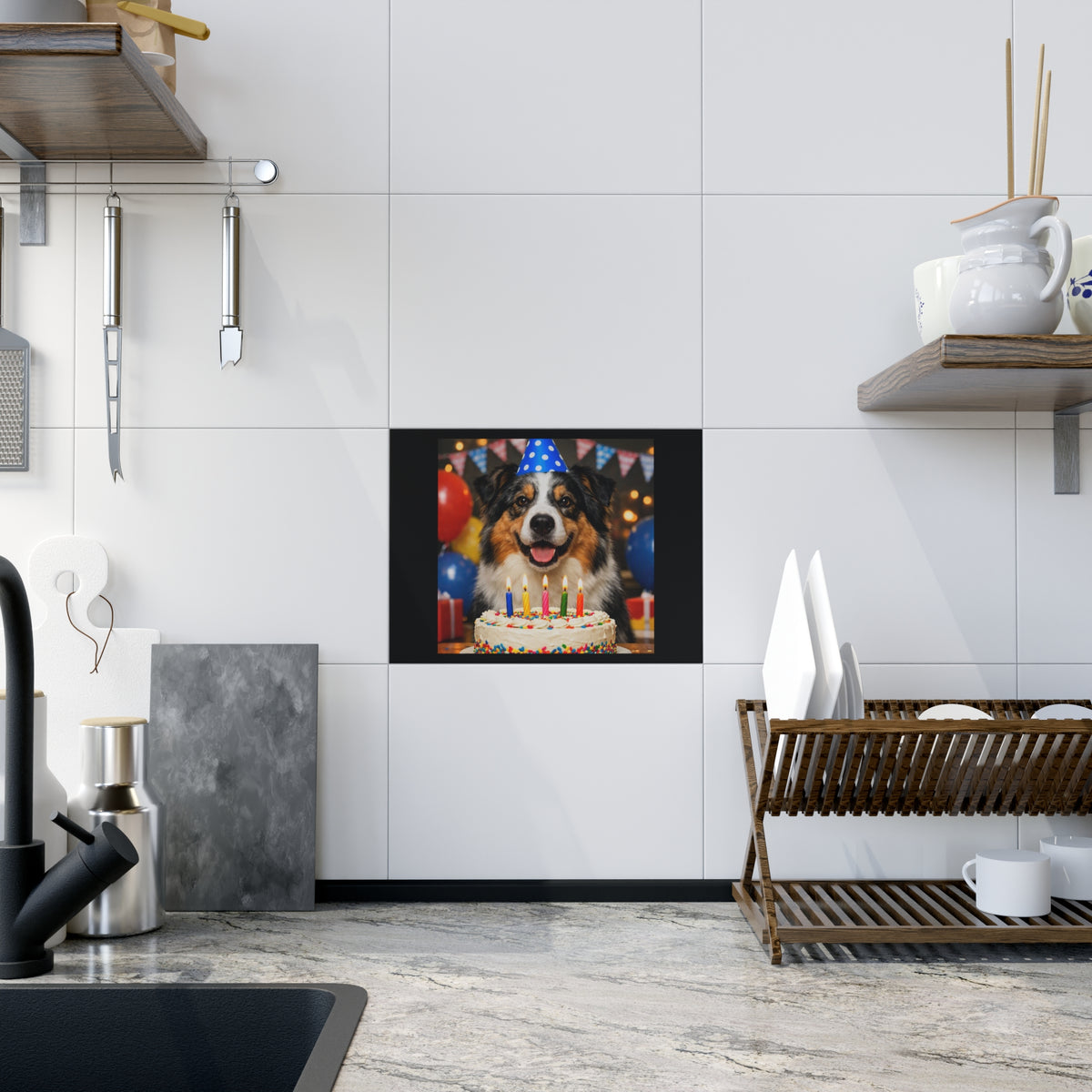 Birthday Buddy Aussie Ceramic Photo Tile