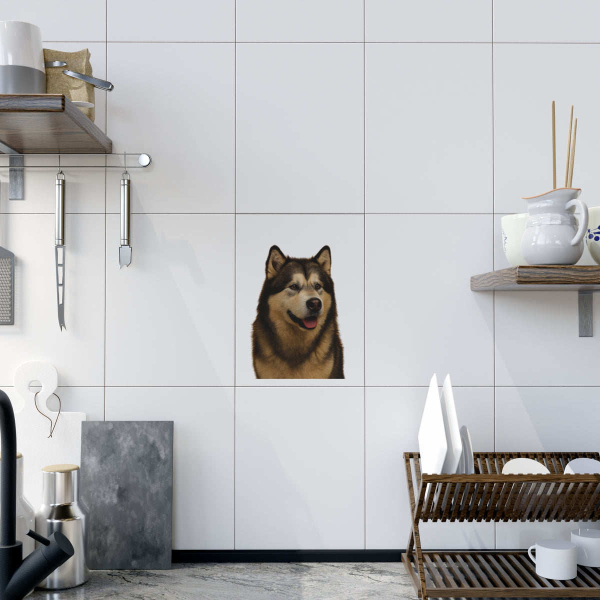 Malamute Head Ceramic Photo Tile