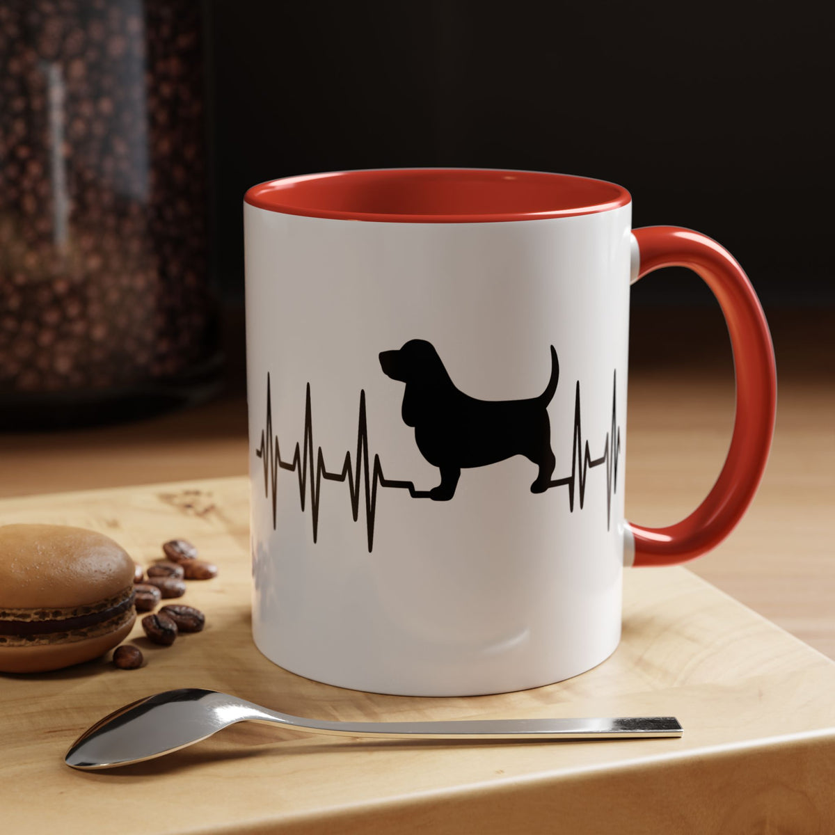 My Heart Beats For Bassets 2-Tone Coffee Mug