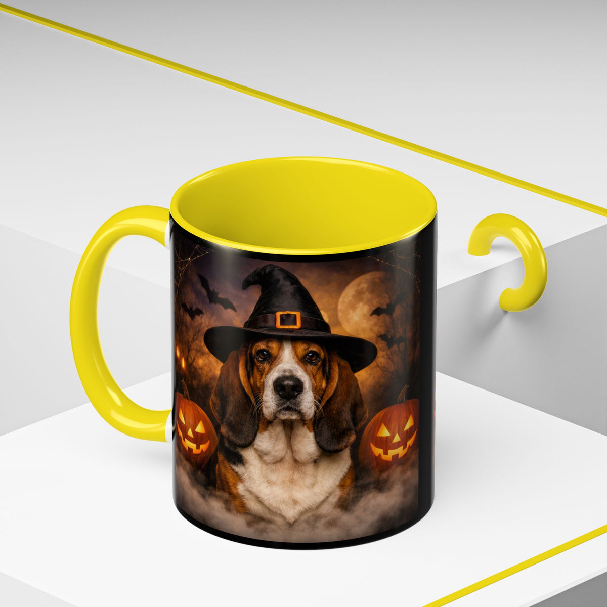 Witch Hat Pack Basset 2-Tone Coffee Mug